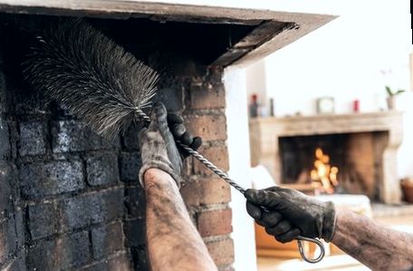 Bristle brush detailing a firebox interior